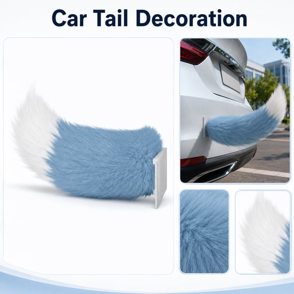 Furry Accessory, 12 Inch Electric Moving Fox Tail, Bicolor Faux Vehicle Rear Mounted Plush Tail, Halloween Compatible Tail, Easy to Attach Clip on Tail Prop, Great Gift for