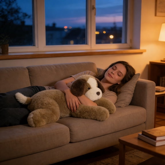 Furry Animal-Shaped Back Cushion Anxiety And Sleep Assistance Soft Pressure And Comfort