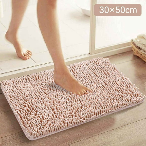 Furry Bath Mat Cozival Thickened Furry Bathroom Carpet (Light Colored) - Soft Absorbent Bath Mat for Shower - Machine Washable & Reusable - Cozy & Quick-Drying, Soft Absorbent Rug