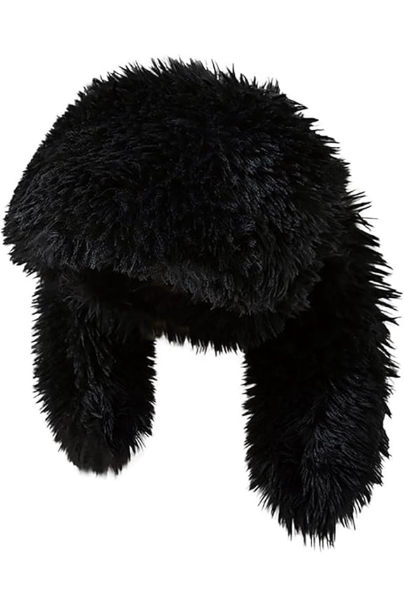 Furry Beanie Bunny Ears Hat Fluffy Warm Hat Plush Slouchy Beanies for Winter, Cosplay and Parties