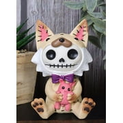 Furry Bones Female Fox Skeleton Fen With Pink Rabbit Doll Figurine Furrybones