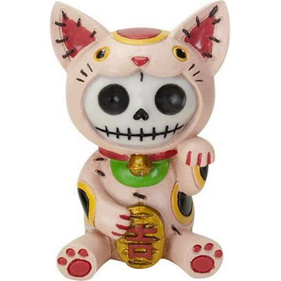 Furry Bones MANEKI NEKO the Good Luck Kitten Figurine, Skeleton in Costume