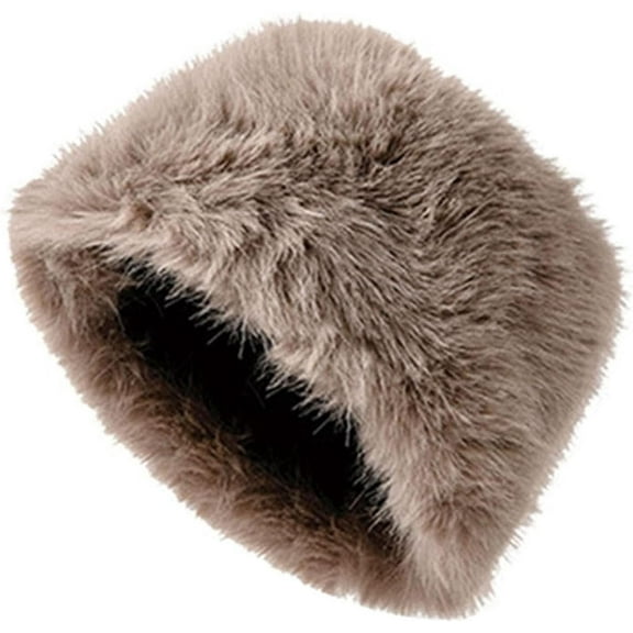 Furry Bucket Hat, Winter Faux Fur Warmer Fisherman Cap Fluffy Wide Brim Bucket Hats