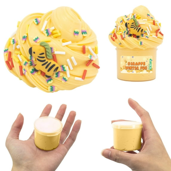 Furry Cloud Butter Slime Kit 70ml Non-Hardening Stretchy Sensory Toys for Kids DIY Craft with Accessories for Stress Relief Creative Fun