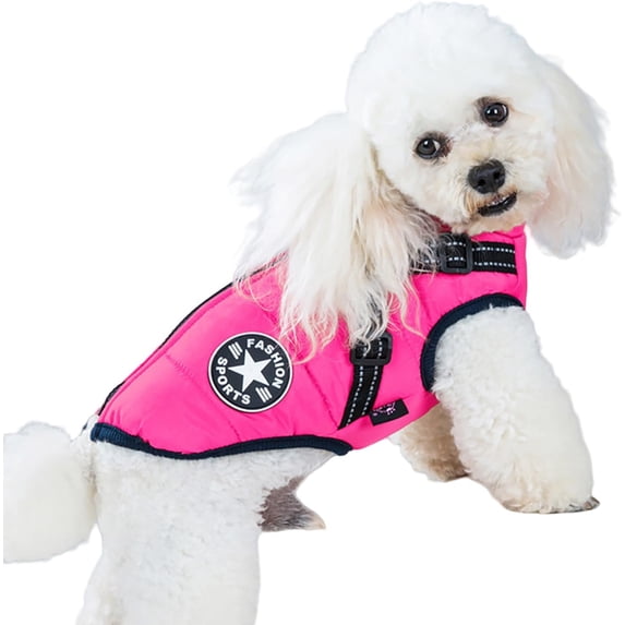 Furry Dog Winter Coat with Harness, Waterproof, Warm, 3 in 1 Winter ...