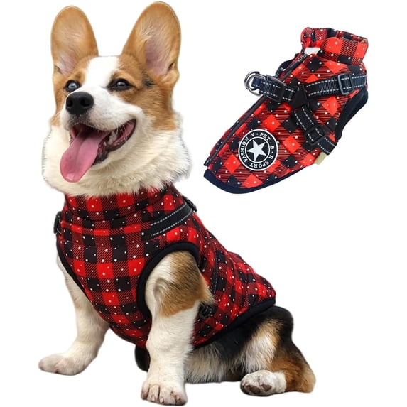 Furry Dog Winter Coat with Harness, Waterproof, Warm, 3 in 1 Winter ...