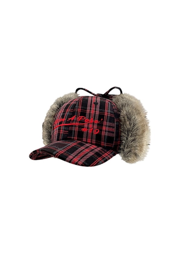 Furry Earflap Hat Adjustable Baseball Hat Women Earflap Novelty Headwear