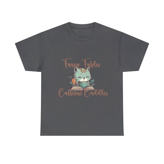 Furry Fables Caffeine Cuddles Unisex Heavy Cotton Tee