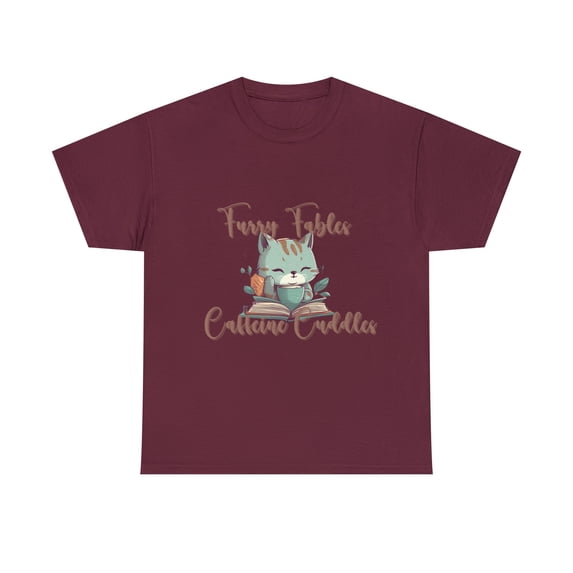 Furry Fables Caffeine Cuddles Unisex Heavy Cotton Tee