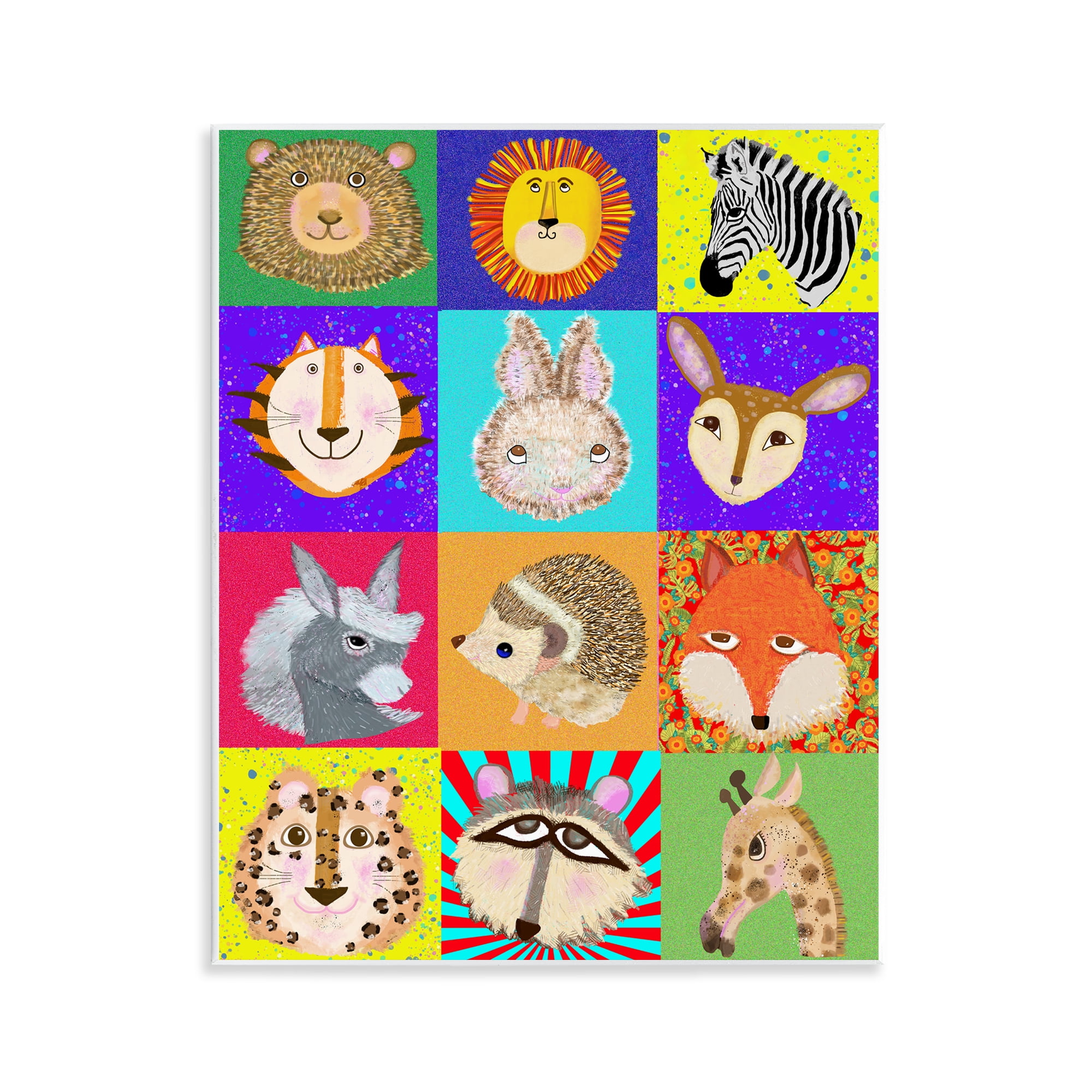 Furry Faces Animals Wall Plaque Art, design by Lynnda Rakos