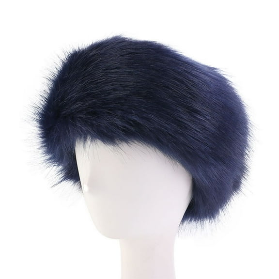 Furry Faux Fur Headbands Winter Warm Wide Headwrap Soft Ski Earmuff Hats