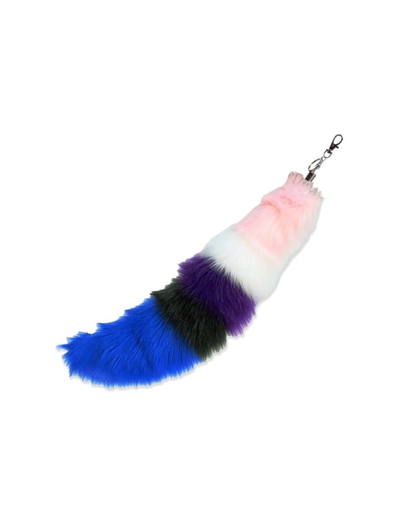 Furry Faux Furs Foxes Tail Keychain Cosplays Toy Bag Hangings Charm Pendant Key Handbag Accessorise Car Ornaments Gifts