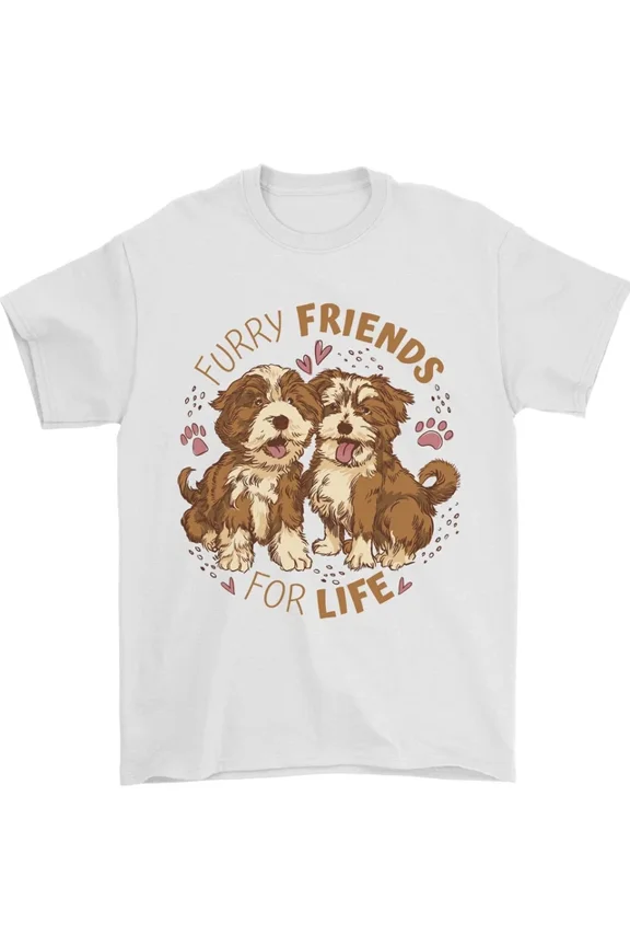 Furry Friends For Life Two Cute Dog T-Shirt