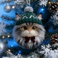 thumbnail image 1 of Furry Friends: Winter Cat Ornament Collection, 2D Acrylic Cute Plush-Look Holiday Cat Hanging Decoration Set, Charming Holiday Hanging Decoration, Decorations for Animal Lovers & Pet Owners B, 1 of 6