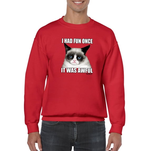 Furry Grumpy Cat Sweatshirt Men -T-Line Designs, Male 4X-Large