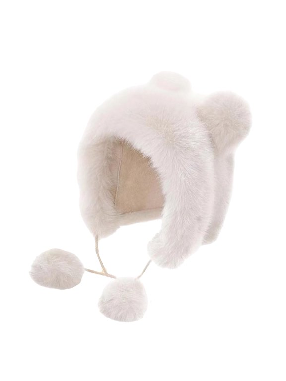 Furry Hat Head Wrap Furry Bear Soft Thicken Hat for Women Outdoor Wear Thicken Ear for Winter Sports Cycling Skiing