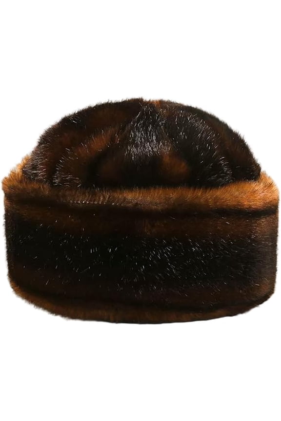 Furry Hat Winter Faux Furs Fuzzy Bucket Hat Warm Thermal Cap for Women Men, one size fits all (Coffee)DSF