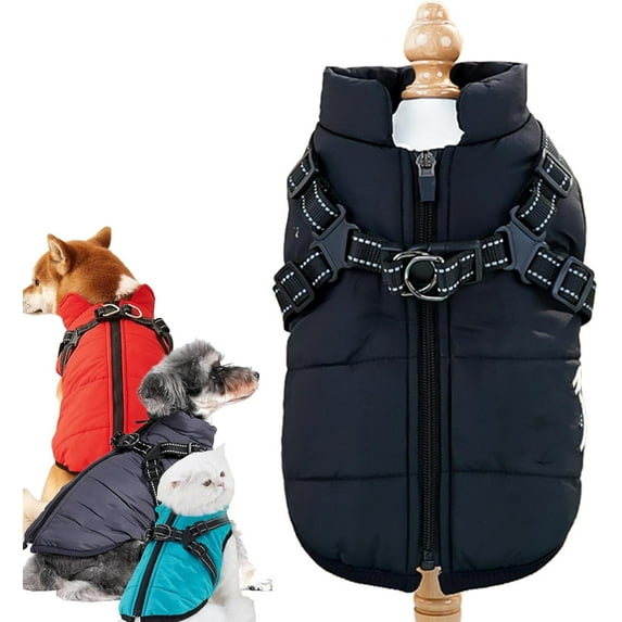 Furry King Dog Winter Coat, 3 in 1 Winter Jacket with Waterproof Windproof Design and Fleece Lining for Small Medium Dogs Daily Walk