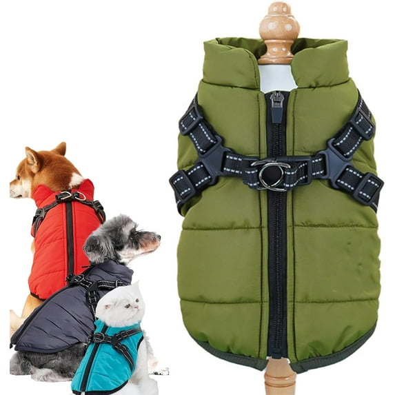 Furry King Dog Winter Coat, 3 in 1 Winter Jacket with Waterproof Windproof Design and Fleece Lining for Small Medium Dogs Daily Walk