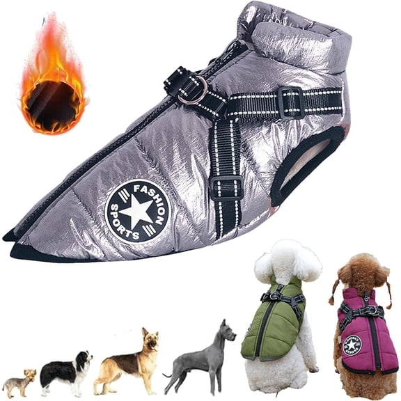 Furry King Dog Winter Coat With Harness，Furryking Dog Jacket，Furryking 3 In 1 Winter Jacket