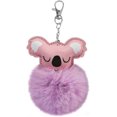 thumbnail image 1 of Furry Koala and Pompom Ball Keychain - Cute Animal Themed Keyring for Women and Girls, 1 of 7