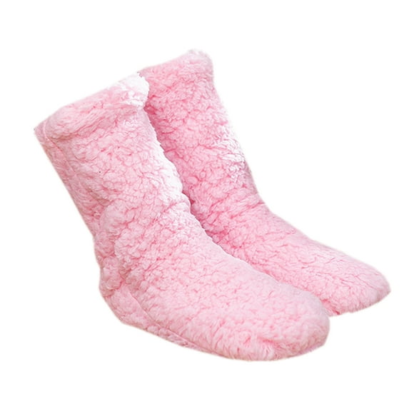 Furry Leg Warmers over Knee High Fuzzy Socks Plush Slipper Stockings High Long Furry Leg Winter Home Sleeping Socks for Women Men,Style 3