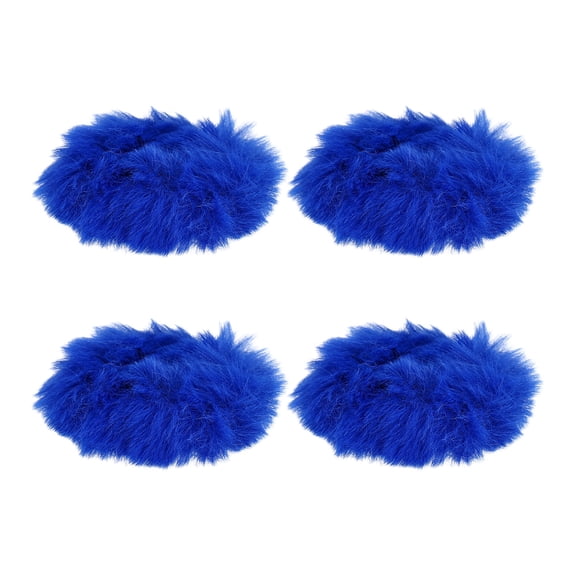 Uxcell 4 Pcs Furry Microphone Windscreen Mic Cover Windshield for Musical Instruments Voice-overs Blue