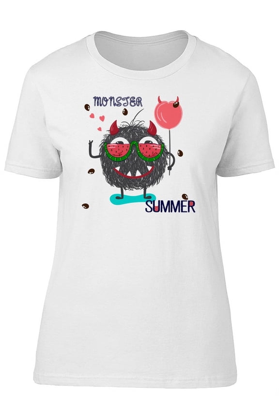 Furry Monster With A Balloon T-Shirt Women -Image by Shutterstock, Female Large