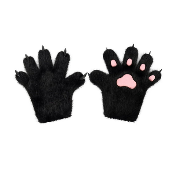 Furry Plush Paws Gloves Girl Adult Halloween Theme Party Dressingup Hand Gloves
