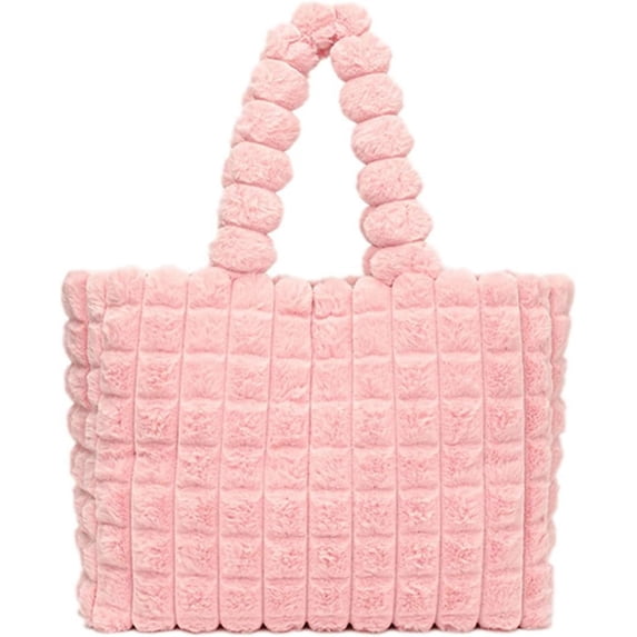 Furry Purse, Fluffy Tote Bag for Women Winter Faux Fur Bag Fuzzy Purse and Handbags