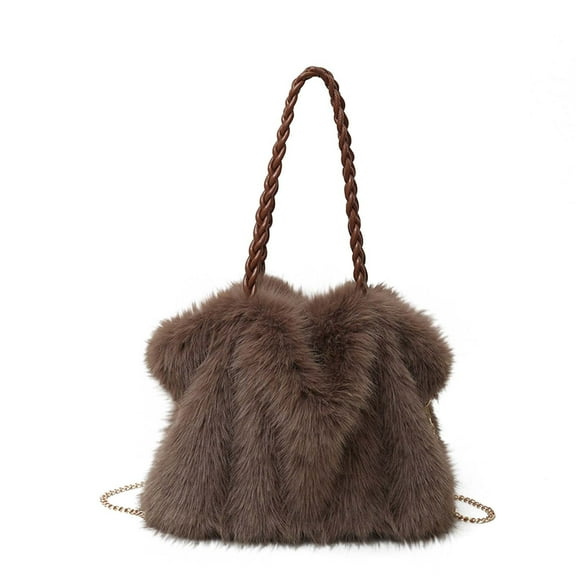 CHUMUD Furry Purse Winter Fluffy Bags for Women Fuzzy Tote Bag Handbags Faux Fur Bag Fluffy Shoulder Crossbody Bag