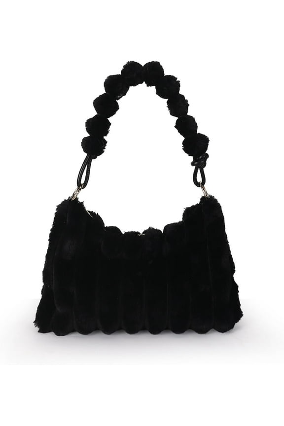 Furry Purse for Women Y2K Fluffy Shoulder Bag Faux Fur Purse Fuzzy Tote Bag