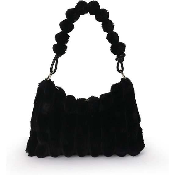Furry Purse for Women Y2K Fluffy Shoulder Bag Faux Fur Purse Fuzzy Tote Bag