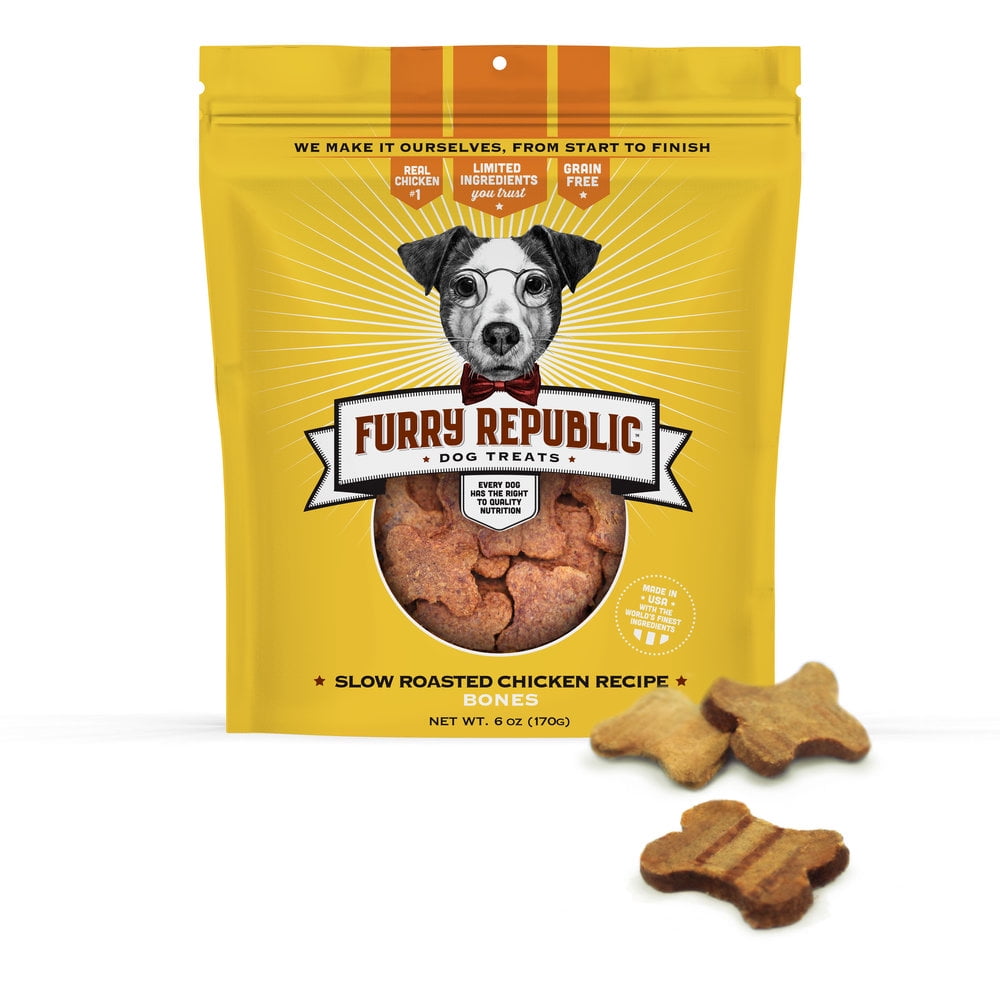 Furry Republic Slow Roasted Chicken Recipe Bones Dog Treats, 6 Oz
