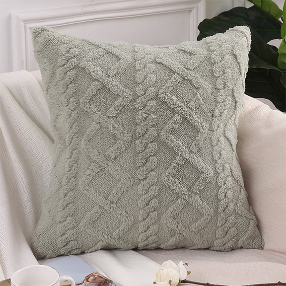 Furry Shag Velvet Pillow Cover Set, Luxurious Sofa Cushion Case – Invisible Zipper, Fade-Resistant Polyester for Living Room, Office or Car Backrest Lumbar Support