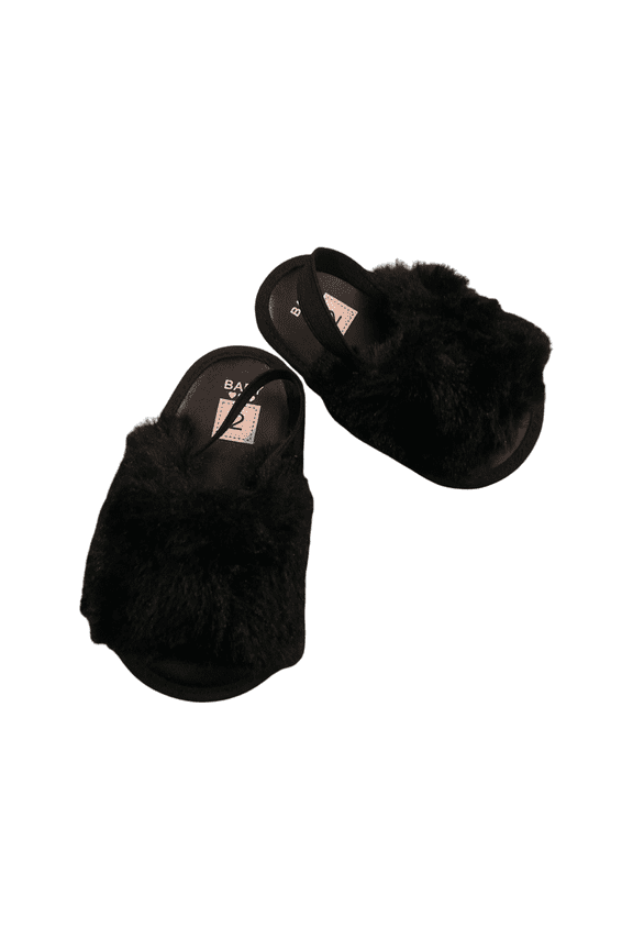 Furry Strapped Sandals