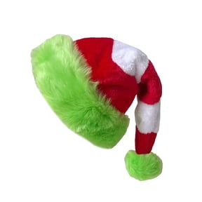 Furry Striped Christmas Hats for Holiday Celebrations Festival Props Hat All Age Warm Santa Caps Party Gathering Headwear