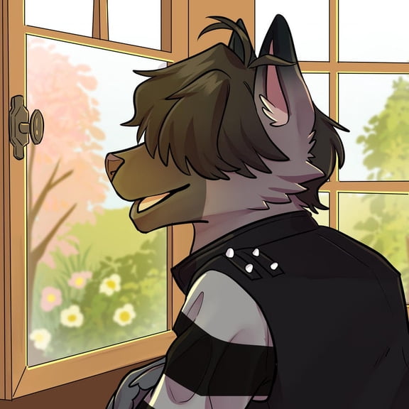 Furry Wolf Character Poster Cartoon Anthropomorphic Animal Art Cozy Window Scene Wall Decor 8x12 UNFRAMED