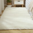 thumbnail image 1 of Furry large area living room carpet, bedroom anti-slip wool carpet, children's room plush carpet - Pure white, 1 of 5