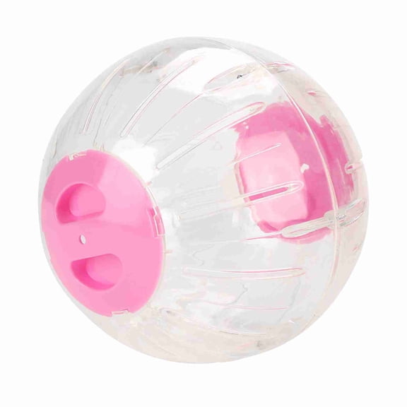 FurryBuddy 7.3 Inches Clear Acrylic Small Pet Exercise Ball Anti Slip Silent Running Jogging Jogger Toy for Dwarf Hamsters Gerbils Mice, Pink (18.5 cm)