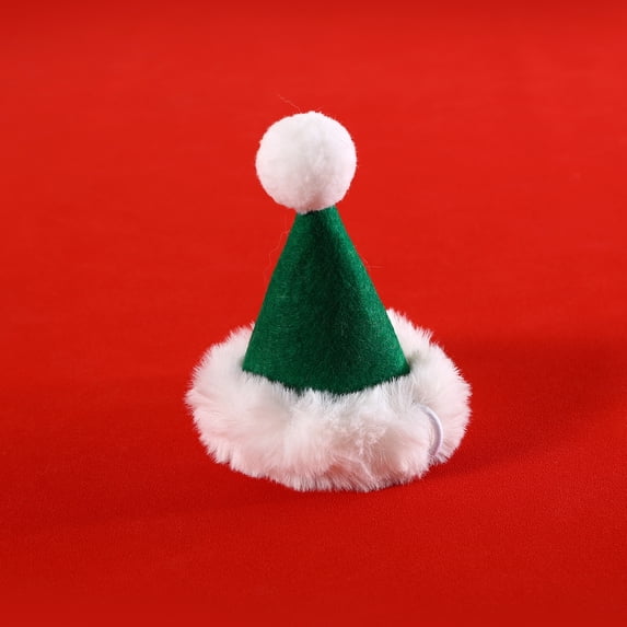 FurryElves Cozy Pet Christmas Decoration Santa Hat" - With a Diameter of 3.15in and a Height of 4.33in, Adjustable Size.