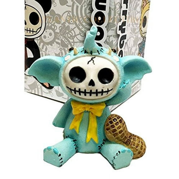 Furrybones Blue Elefun Peanut Elephant Skeleton Monster Ornament Figurine
