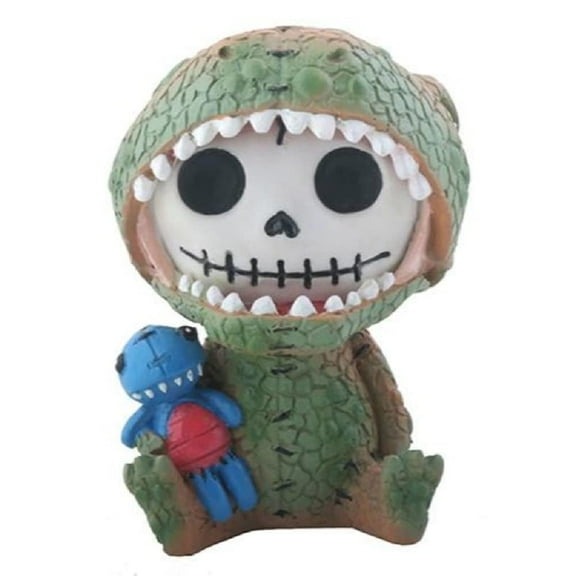 Furrybones Rex Signature Skeleton in Tyrannosaurus Rex Costume with Blue Dinosaur Doll