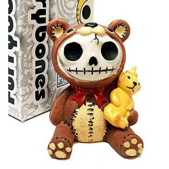 Furrybones Teddy Bear With Honey Bear Cute Skeleton Monster Ornament Figurine