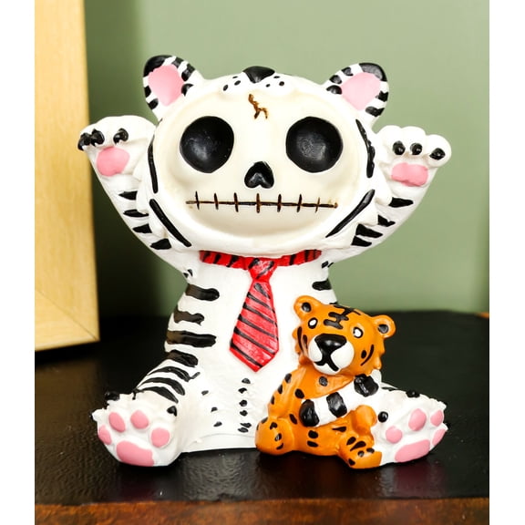 Furrybones White Tigrrr Snow Tiger Skeleton Monster Table Top Ornament Figurine