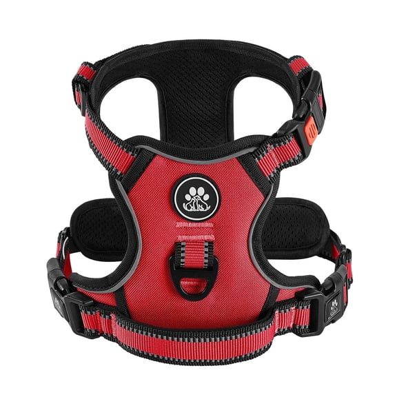 Furryfection Oxford Escape Proof No Pull Adjustable Dog Harness, Red, XL (17" to 25" Chest Size)