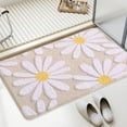 thumbnail image 1 of EVNELE Beige Bathroom Rugs Cute Daisy Bath Mat White and Yellow Flower Decor Rug Non Slip Floor Carpet Microfiber Bathmat Super Absorbent Machine Washable Bathtub Mats for Shower (24x36 inch), 1 of 7
