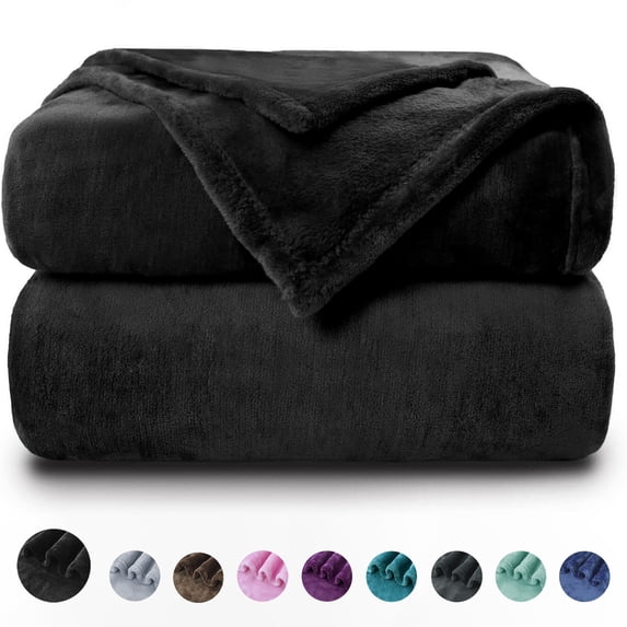 EVNELE Black Twin Size Blankets, Fuzzy Lightweight Warm Throw Blanket for Couch, Sofa, Pet, Bed, 60 x 80 inch