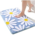 thumbnail image 1 of EVNELE Blue Bathroom Rugs Cute Daisy Bath Mat White and Yellow Flower Decor Rug Non Slip Floor Carpet Microfiber Bathmat Super Absorbent Machine Washable Bathtub Mats for Shower (20x32 inch), 1 of 7