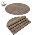 thumbnail image 1 of Furrygo Brown Placemats Set of 4, Washable Woven Vinyl Round Place Mats for Kitchen Dinner Table, Anti-Slip Heat Resistant PVC Table Mats,Easy to Clean, 1 of 7